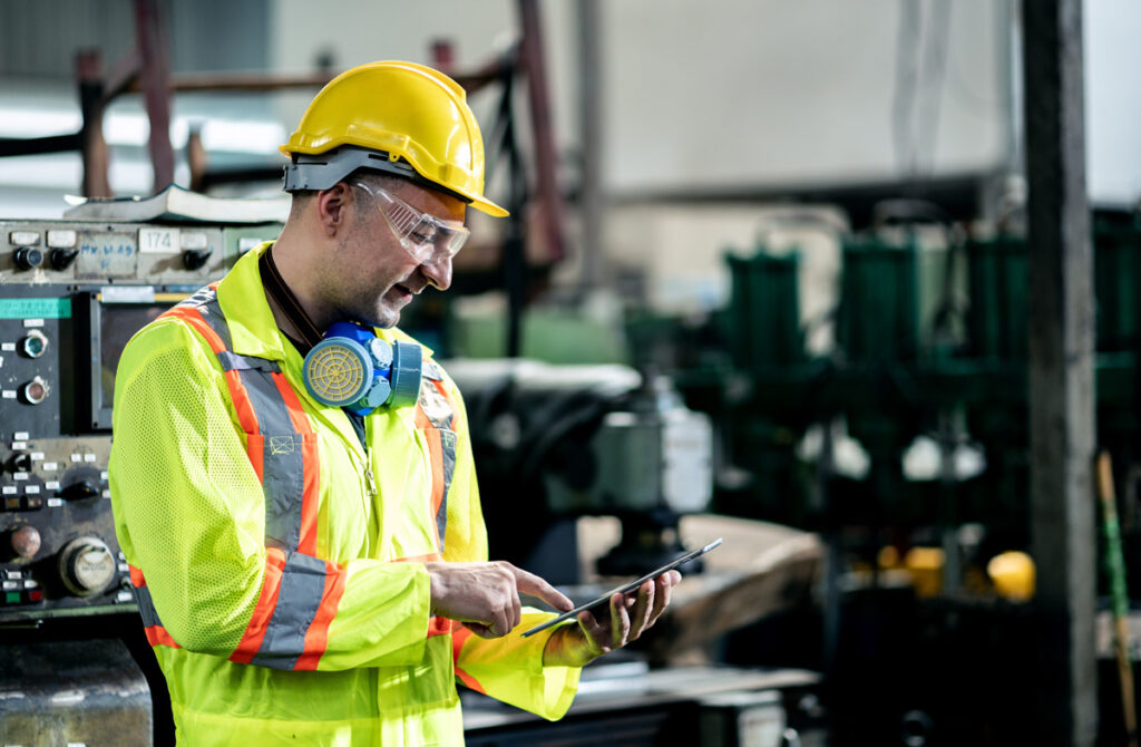 VSight AI detecting personal protective equipment on a field worker